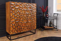 Massivholz Highboard VULCANO 120cm Mangoholz handmade Metallgestell