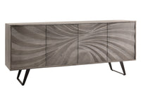 Massivholz Sideboard HURRICANE 175cm Akazie 3D-Design