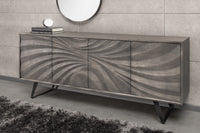 Massivholz Sideboard HURRICANE 175cm Akazie 3D-Design