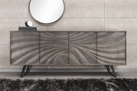 Massivholz Sideboard HURRICANE 175cm Akazie 3D-Design