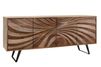 Massivholz Sideboard HURRICANE 175cm Akazie 3D-Design