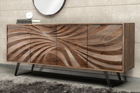 Massivholz Sideboard HURRICANE 175cm Akazie 3D-Design