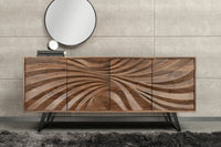 Massivholz Sideboard HURRICANE 175cm Akazie 3D-Design