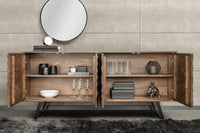 Massivholz Sideboard HURRICANE 175cm Akazie 3D-Design