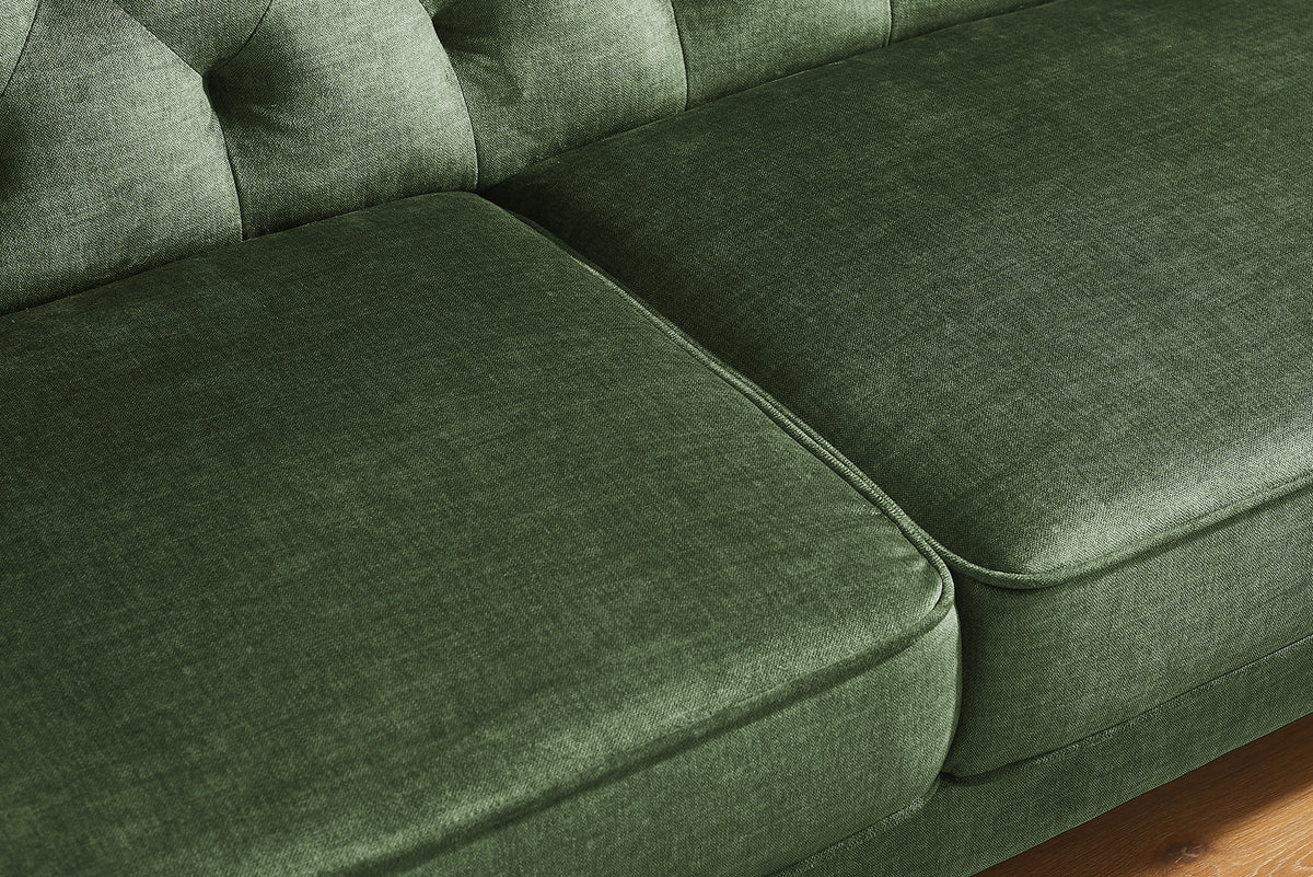 MAISON BELLE AFFAIRE Chesterfield 3-seater sofa 220cm gray velvet 3-seater with sleeping function