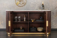 SCORPION Solid sideboard 140cm brown mango wood elaborate 3D carvings