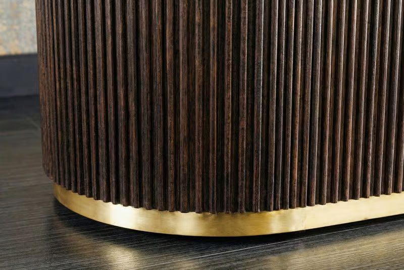 SCORPION Solid sideboard 140cm brown mango wood elaborate 3D carvings