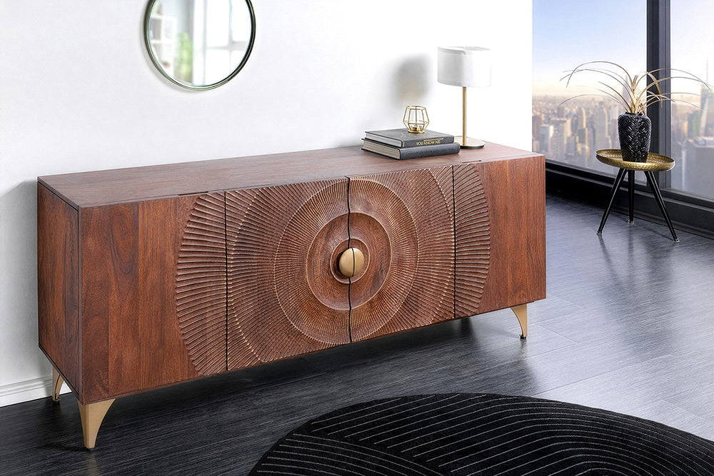AMAZONAS solid sideboard 160cm mango wood natural front design