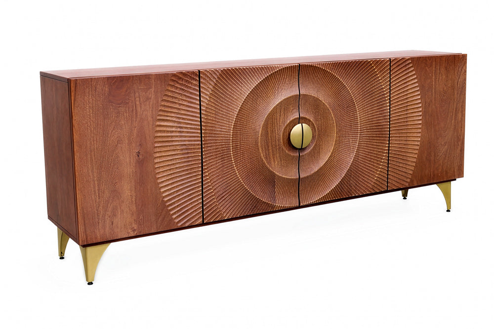 AMAZONAS solid sideboard 160cm mango wood natural front design