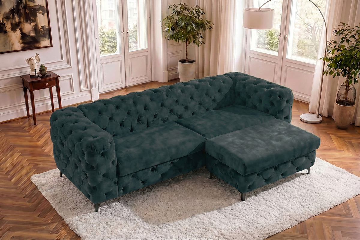 Chesterfield Sofa MODERN BAROCK 235cm Samt 3-Sitzer Couch Federkern