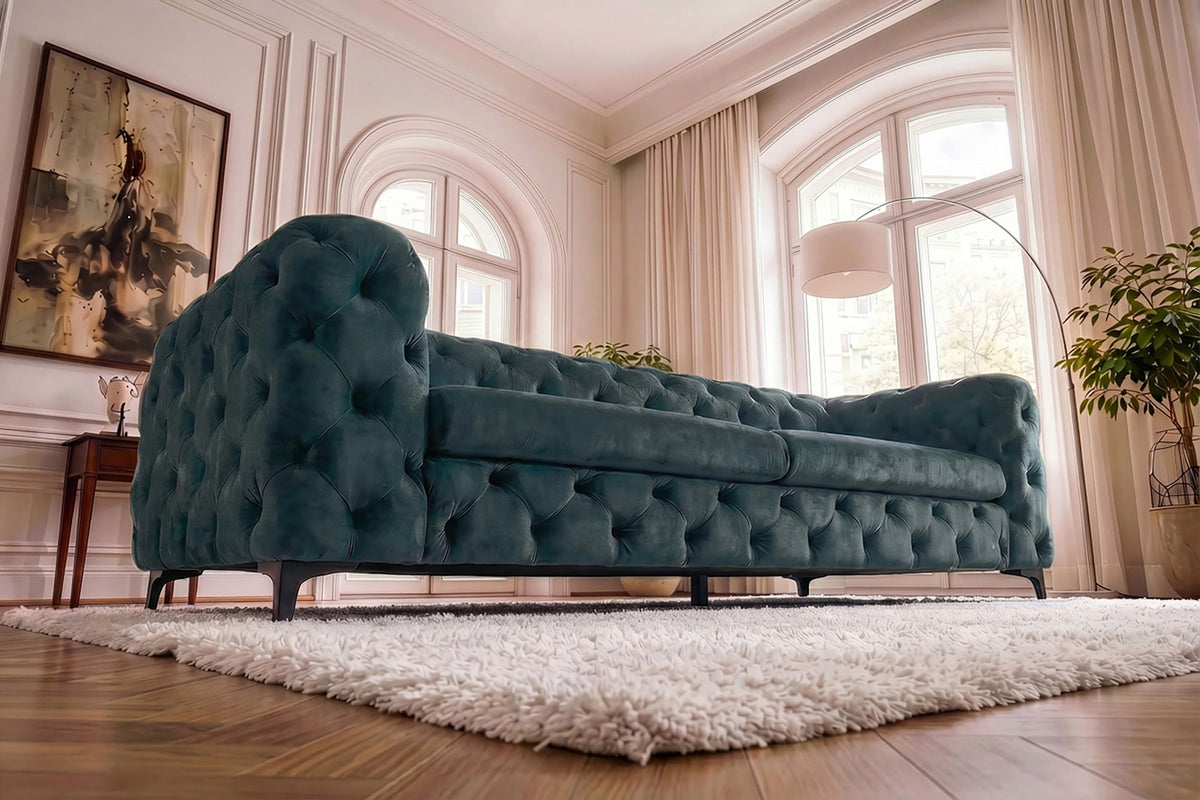 Chesterfield Sofa MODERN BAROCK 235cm Samt 3-Sitzer Couch Federkern