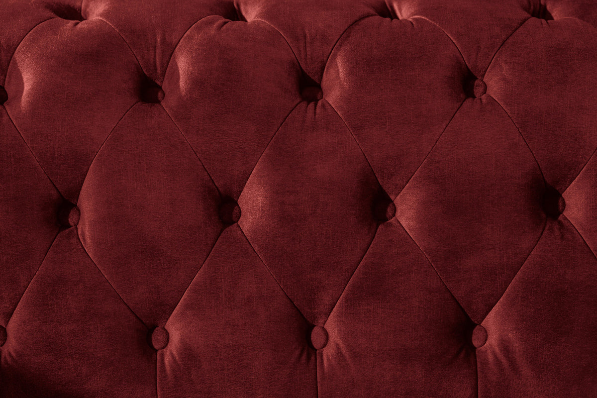 CHESTERFIELD Barock Sofa  205cm Samt Federkern Knopfheftung 3-Sitzer Couch