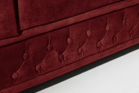 CHESTERFIELD Barock Sofa  205cm Samt Federkern Knopfheftung 3-Sitzer Couch