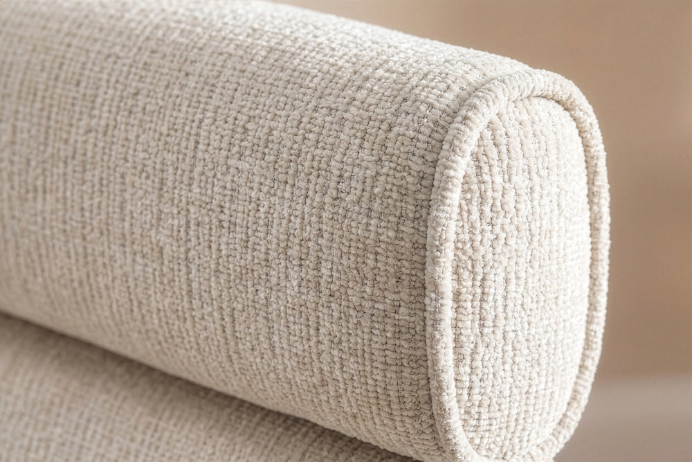 Drehbarer Retro Stuhl UNIQUE beige Chenille Cremona Metall champagner-beige