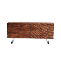 GATSBY design sideboard 160cm brown matt gold mango wood retro