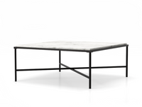 MARBELLOUS Couchtisch weißer Marmor quadratisch Metall schwarz 92x92