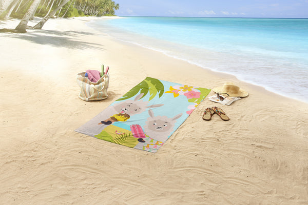 BeachTowel Poly Velours Kinder Guten Morgen Multi - Gesloten