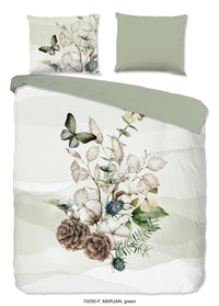 Guten Morgen Flanellen Duvet Cover "Marjan" - Grün - Dubbele instopflap