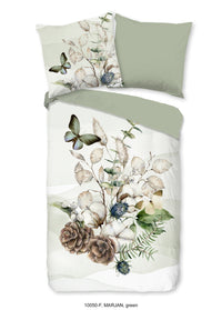 Guten Morgen Flanellen Duvet Cover "Marjan" - Grün - Rits