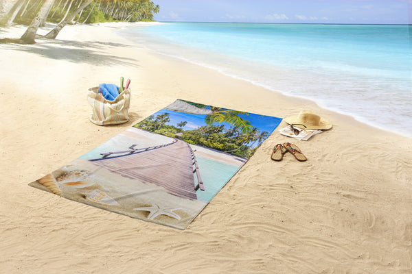 BeachTowel Poly Velours Guten Morgen Multi - Gesloten