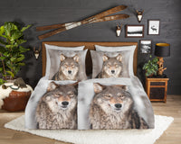 Guten Morgen Flanellen Duvet Cover "Wolf" - Multi - Rits