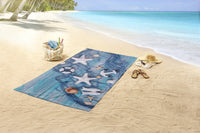 BeachTowel Poly Velours Guten Morgen Blau - Gesloten