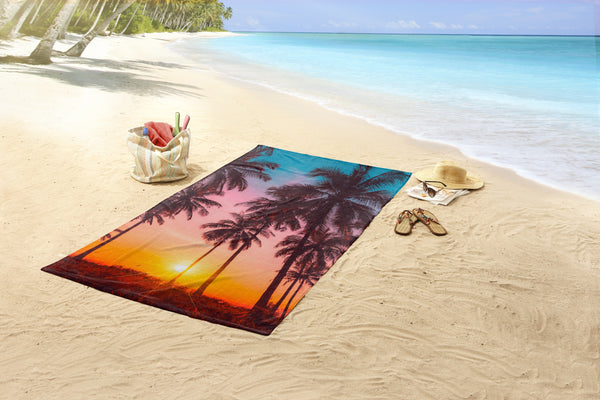 BeachTowel Poly Velours Guten Morgen Multi - Gesloten