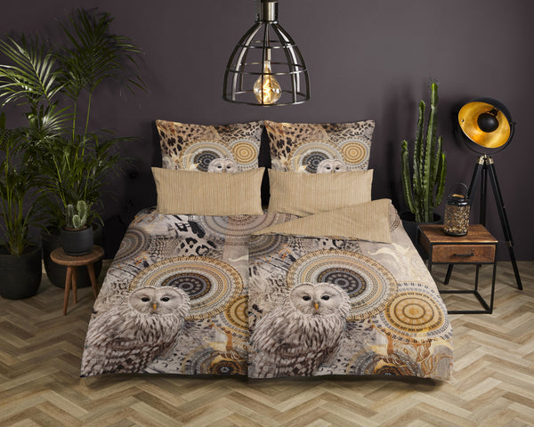 Hip Satin Duvet Cover "Karmen" - Taupe - Rits