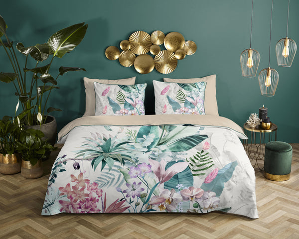 Descanso Satin Duvet Cover "Verdi" - Multi - Dubbele instopflap