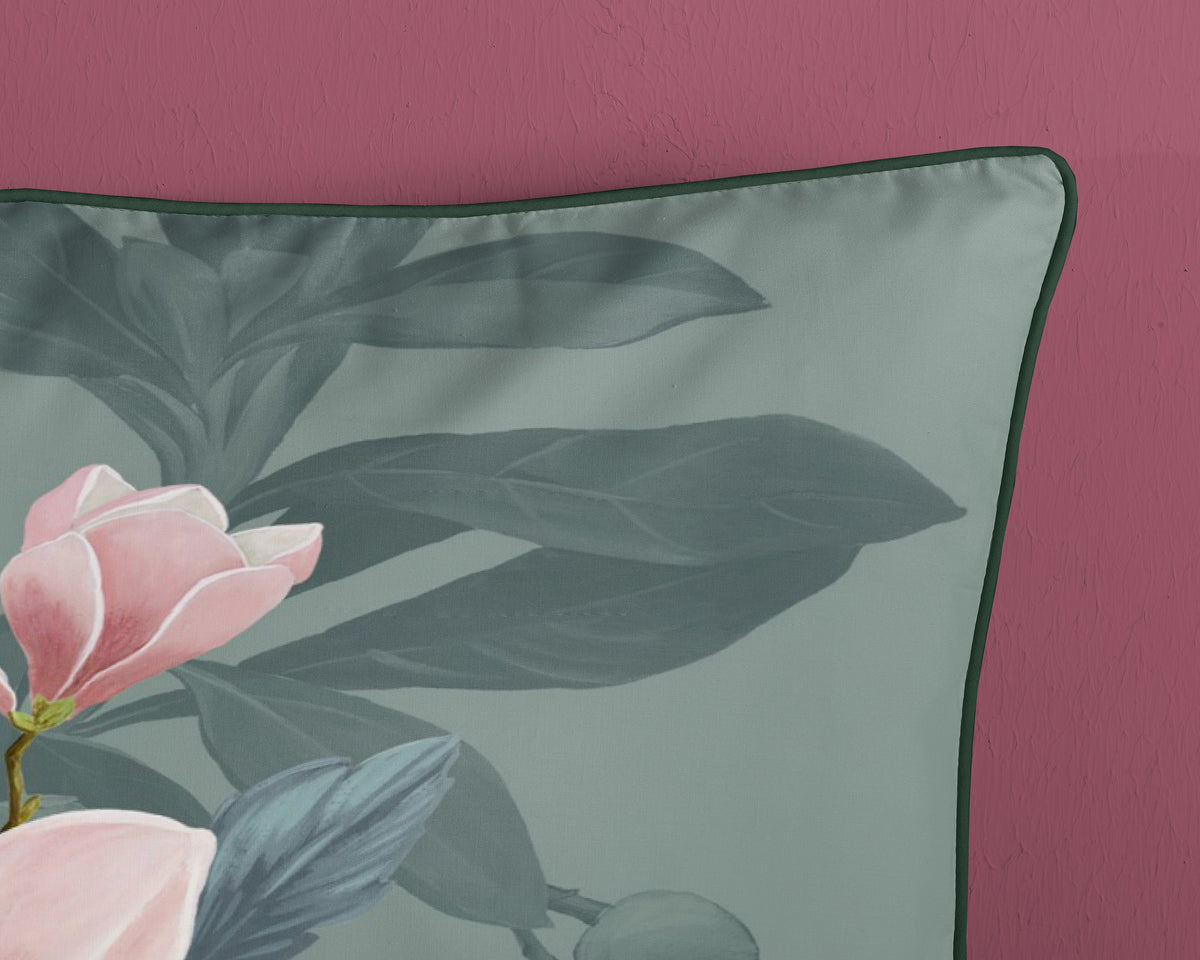 Descanso Satin Duvet Cover "Parler" - Grün - Rits