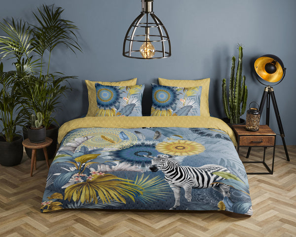 Hip Satin Duvet Cover "Laska" - Blau - Dubbele instopflap