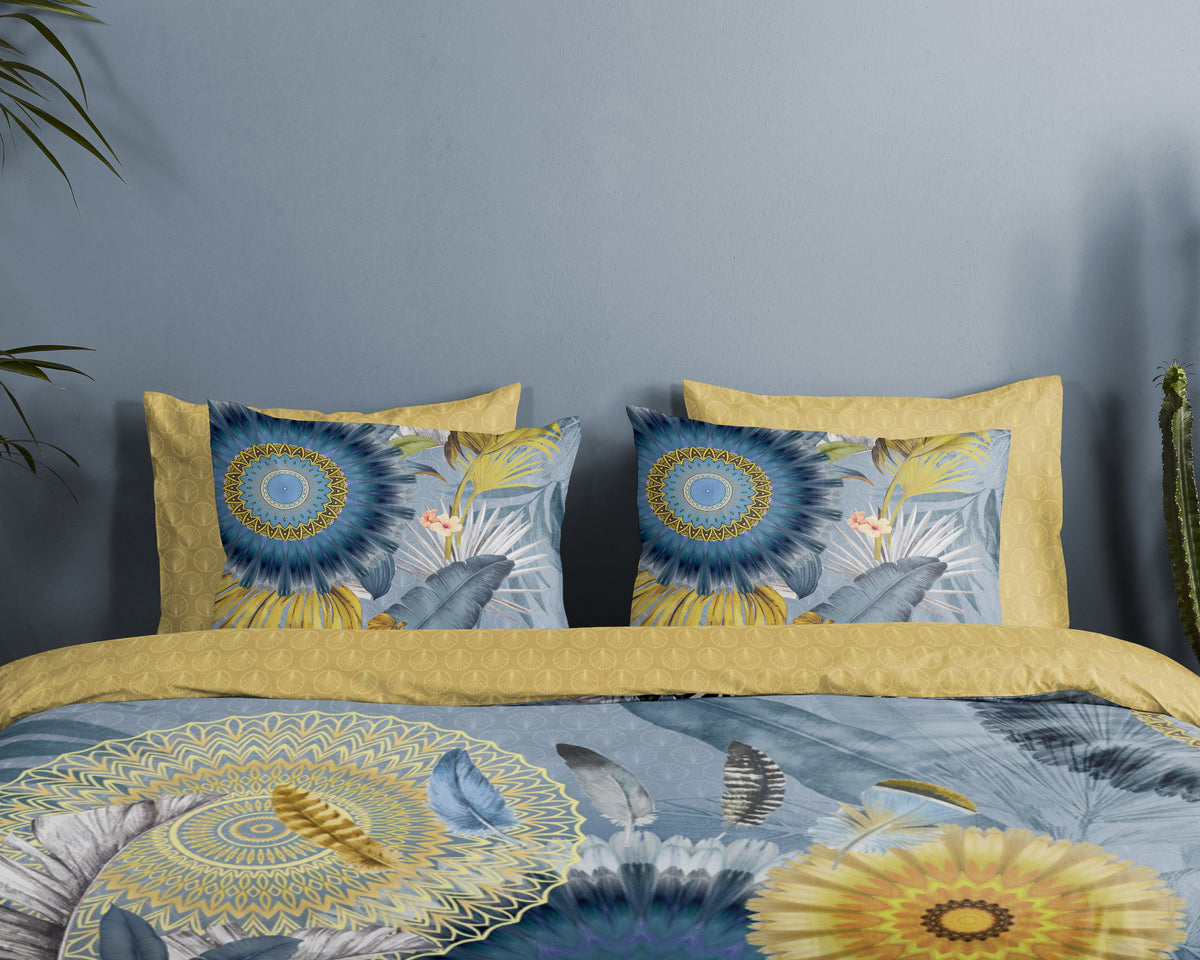 Hip Satin Duvet Cover "Laska" - Blau - Dubbele instopflap