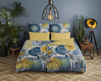 Hip Satin Duvet Cover "Laska" - Blau - Rits