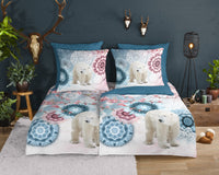 Hip Flanellen Duvet Cover "Kodiak" - Blau - Rits