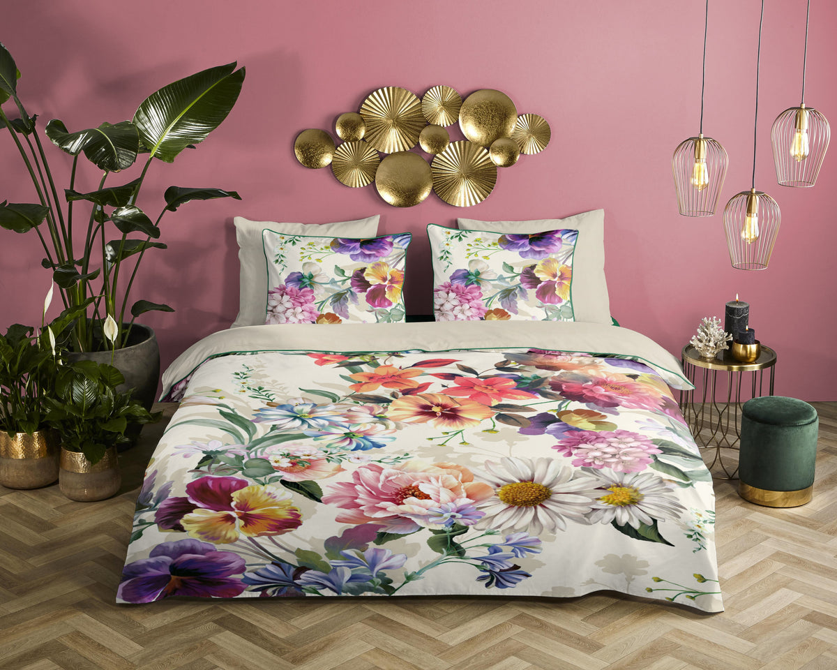 Descanso Satin Duvet Cover "Novara" - Ecru - Dubbele instopflap