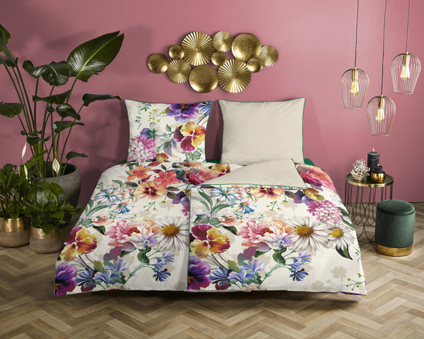 Descanso Satin Duvet Cover "Novara" - Ecru - Rits