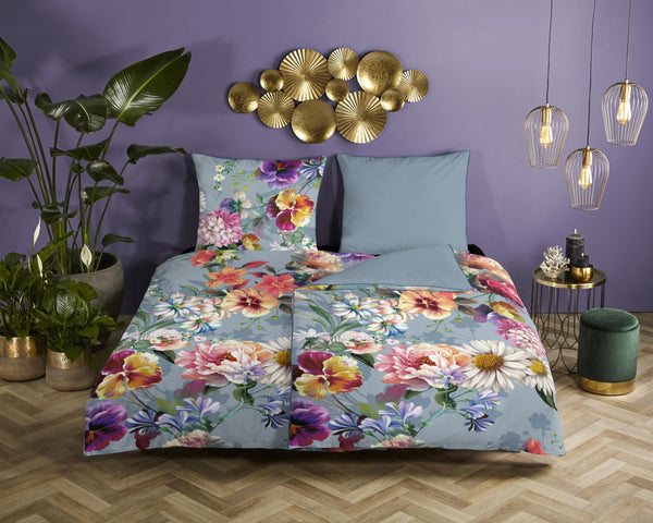 Descanso Satin Duvet Cover "Novara" - Grau - Rits