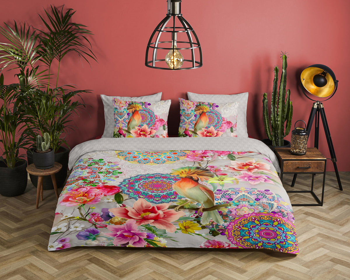 Hip Satin Duvet Cover "Bindi" - Multi - Dubbele instopflap