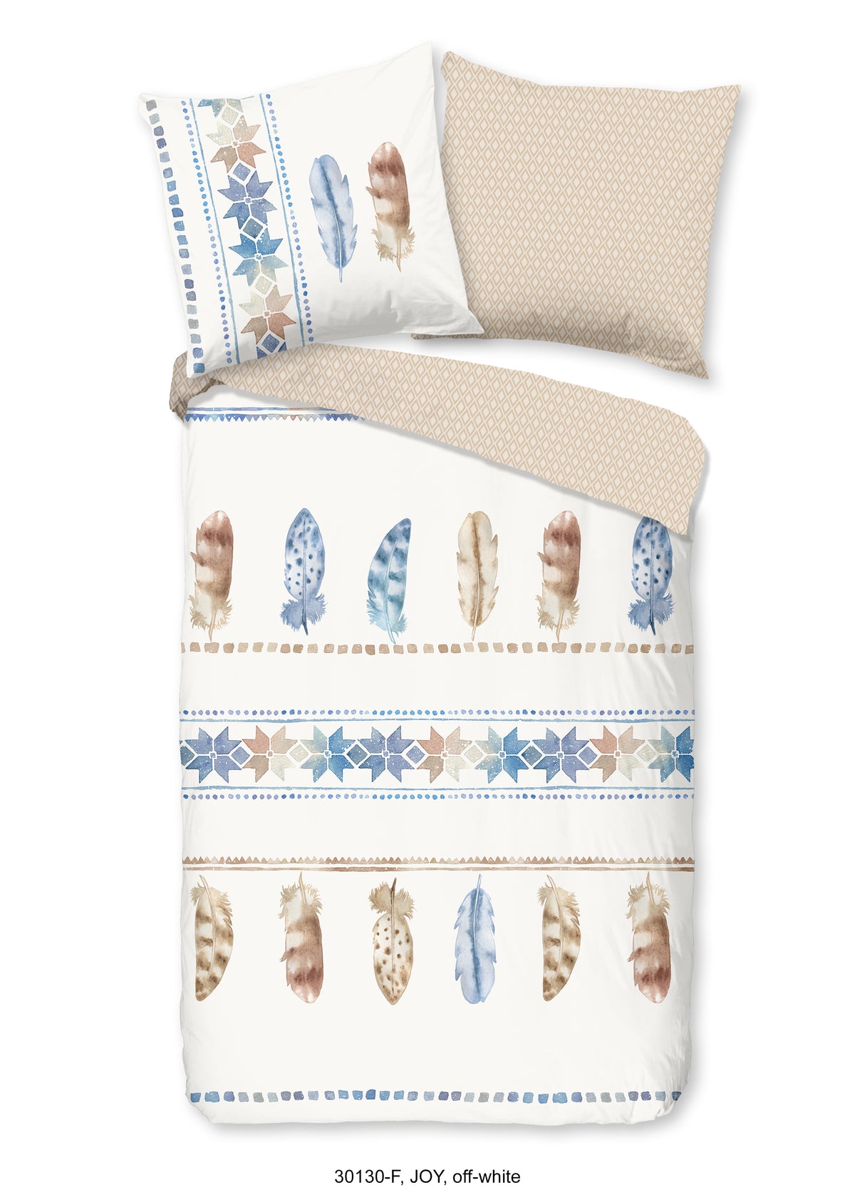 Guten Morgen Flanellen Duvet Cover "Joy" - Ecru - Rits