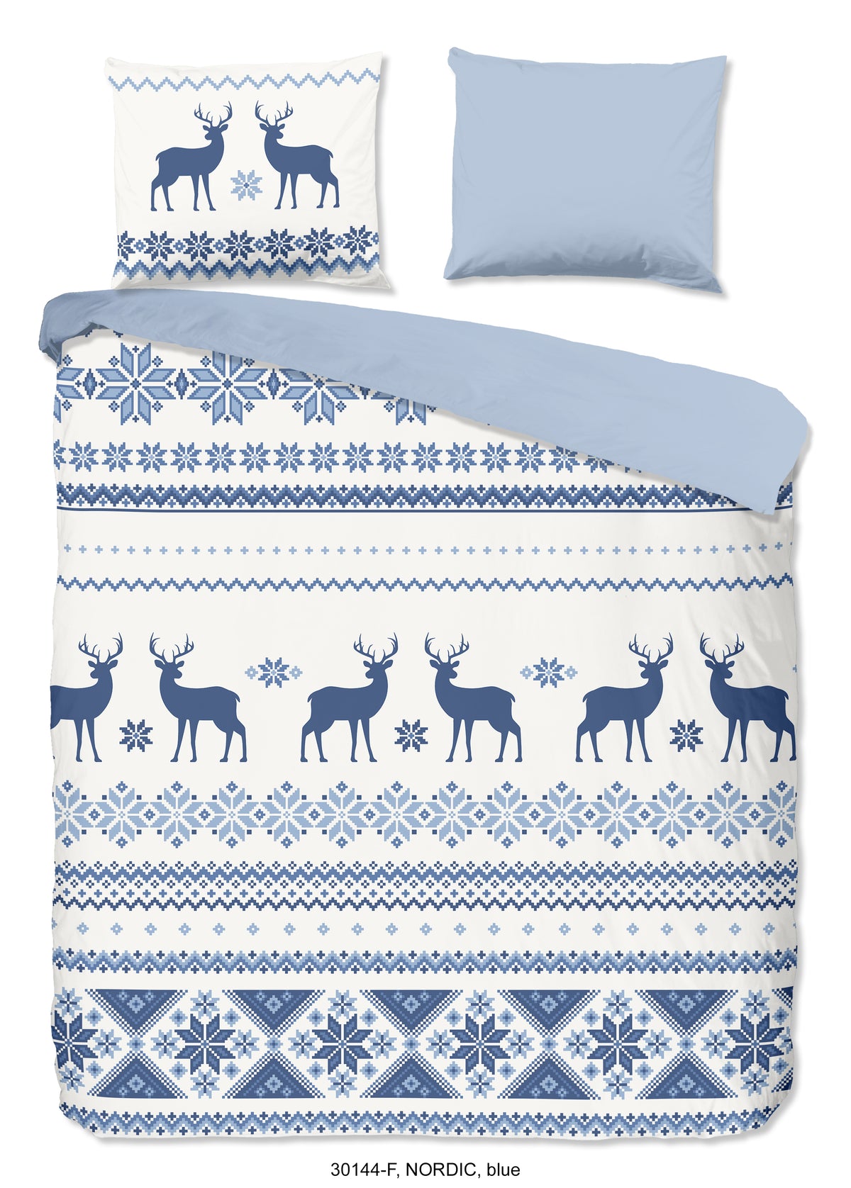 Guten Morgen Flanellen Duvet Cover "Nordic" - Blau - Dubbele instopflap