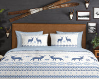 Guten Morgen Flanellen Duvet Cover "Nordic" - Blau - Dubbele instopflap