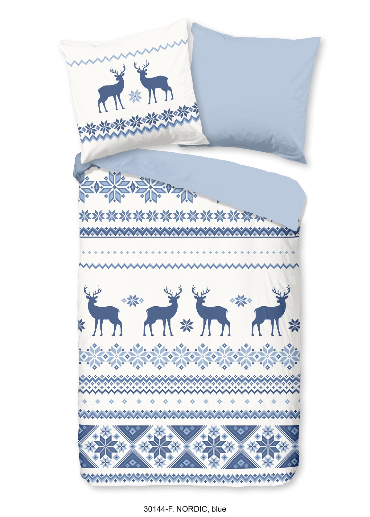 Guten Morgen Flanellen Duvet Cover "Nordic" - Blau - Rits