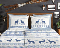 Guten Morgen Flanellen Duvet Cover "Nordic" - Blau - Rits