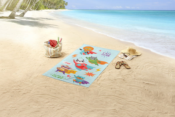 BeachTowel Poly Velours Kinder Guten Morgen Multi - Gesloten