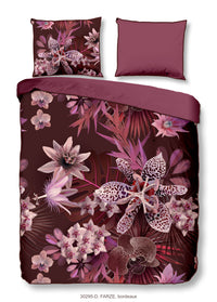 Descanso Satin Duvet Cover "Farze" - Bordeaux - Dubbele instopflap