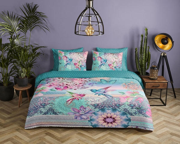 Hip Satin Duvet Cover "Ganesha" - Multi - Dubbele instopflap