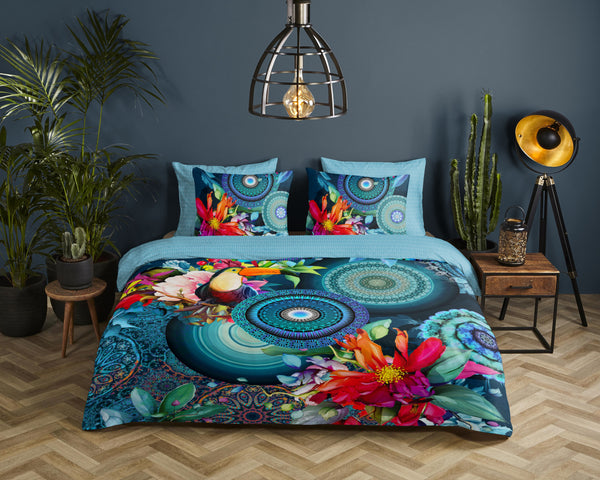 Hip Satin Duvet Cover "Cailani" - Multi - Dubbele instopflap