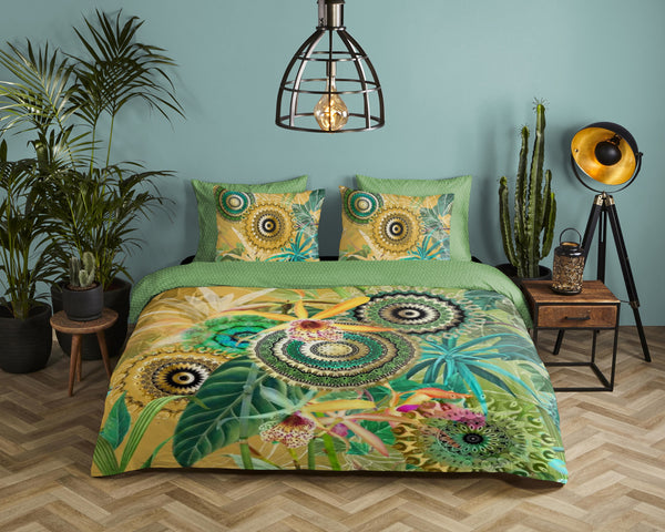 Hip Satin Duvet Cover "Yissa" - Multi - Dubbele instopflap