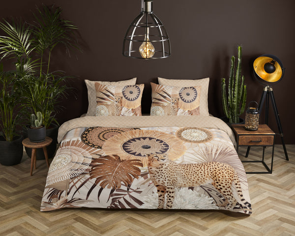 Hip Satin Duvet Cover "Raeni" - Taupe - Dubbele instopflap