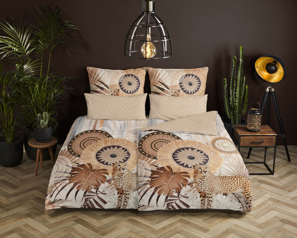 Hip Satin Duvet Cover "Raeni" - Taupe - Rits